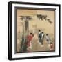 A Shinto Priest, Three Women and a Child, Edo Period, C.1799-Katsushika Hokusai-Framed Giclee Print