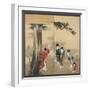 A Shinto Priest, Three Women and a Child, Edo Period, C.1799-Katsushika Hokusai-Framed Giclee Print