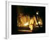 A Shinto Priest Walks, Holding a Wooden Torch, During the Tsukinami-Sai Ritual-null-Framed Photographic Print