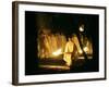 A Shinto Priest Walks, Holding a Wooden Torch, During the Tsukinami-Sai Ritual-null-Framed Photographic Print