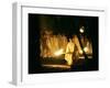 A Shinto Priest Walks, Holding a Wooden Torch, During the Tsukinami-Sai Ritual-null-Framed Photographic Print