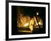 A Shinto Priest Walks, Holding a Wooden Torch, During the Tsukinami-Sai Ritual-null-Framed Photographic Print