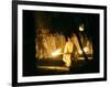 A Shinto Priest Walks, Holding a Wooden Torch, During the Tsukinami-Sai Ritual-null-Framed Photographic Print