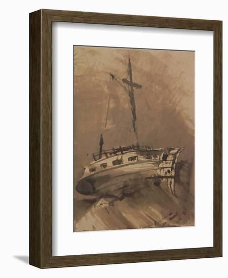 A Ship in Choppy Seas, 1864-Victor Hugo-Framed Giclee Print