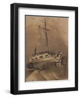 A Ship in Choppy Seas, 1864-Victor Hugo-Framed Giclee Print