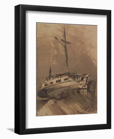 A Ship in Choppy Seas, 1864-Victor Hugo-Framed Giclee Print