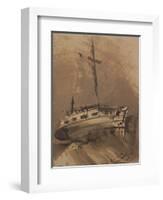 A Ship in Choppy Seas, 1864-Victor Hugo-Framed Giclee Print