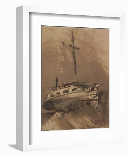 A Ship in Choppy Seas, 1864-Victor Hugo-Framed Giclee Print