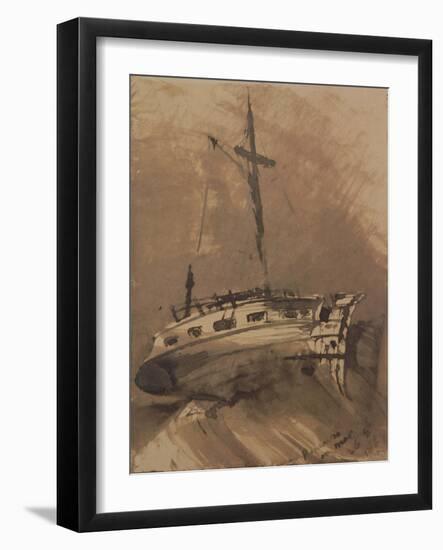 A Ship in Choppy Seas, 1864-Victor Hugo-Framed Giclee Print