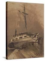 A Ship in Choppy Seas, 1864-Victor Hugo-Stretched Canvas