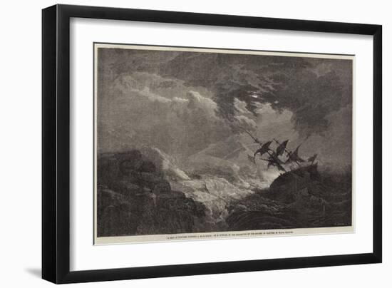 A Ship in Distress Burning a Blue Light-Edward Duncan-Framed Giclee Print