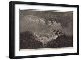 A Ship in Distress Burning a Blue Light-Edward Duncan-Framed Giclee Print