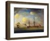 A Ship 'Naval Snow', a British Ship with Two Masts, Used to Transport Supplies for the Royal Navy,-Charles Brooking-Framed Giclee Print