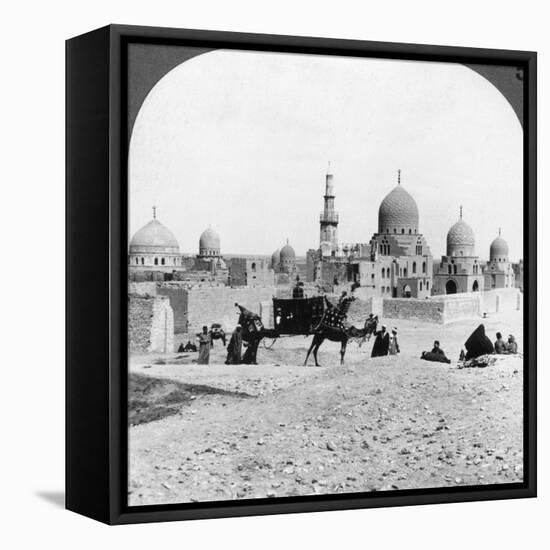 A 'Ship of the Desert' Passing Tombs of By-Gone Moslem Rulers, Cairo, Egypt, 1905-Underwood & Underwood-Framed Stretched Canvas