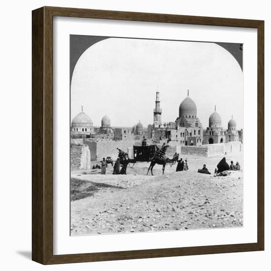 A 'Ship of the Desert' Passing Tombs of By-Gone Moslem Rulers, Cairo, Egypt, 1905-Underwood & Underwood-Framed Photographic Print