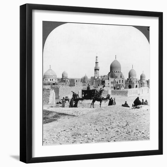 A 'Ship of the Desert' Passing Tombs of By-Gone Moslem Rulers, Cairo, Egypt, 1905-Underwood & Underwood-Framed Photographic Print