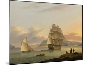 A Ship of the Line Off Plymouth, 1817-Thomas Luny-Mounted Giclee Print