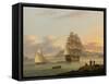 A Ship of the Line Off Plymouth, 1817-Thomas Luny-Framed Stretched Canvas