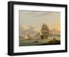 A Ship of the Line Off Plymouth, 1817-Thomas Luny-Framed Giclee Print