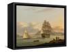 A Ship of the Line Off Plymouth, 1817-Thomas Luny-Framed Stretched Canvas