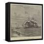 A Ship on Fire in Kingstown Harbour-null-Framed Stretched Canvas