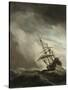 A Ship on the High Seas Caught by a Squall, Known as the 'Gust', 1680-Willem Van De, The Younger Velde-Stretched Canvas