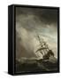 A Ship on the High Seas Caught by a Squall, Known as the 'Gust', 1680-Willem Van De, The Younger Velde-Framed Stretched Canvas