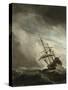 A Ship on the High Seas Caught by a Squall, Known as the 'Gust', 1680-Willem Van De, The Younger Velde-Stretched Canvas