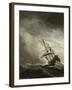 A Ship on the High Seas Caught by a Squall, Known as the 'Gust', 1680-Willem Van De, The Younger Velde-Framed Giclee Print