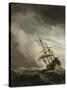 A Ship on the High Seas Caught by a Squall, Known as the 'Gust', 1680-Willem Van De, The Younger Velde-Stretched Canvas