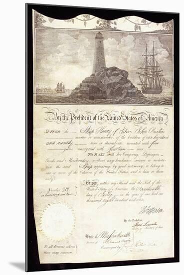 A Ship's Passport for 'Henry of Salem'-null-Mounted Giclee Print