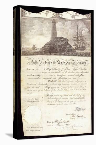 A Ship's Passport for 'Henry of Salem'-null-Stretched Canvas