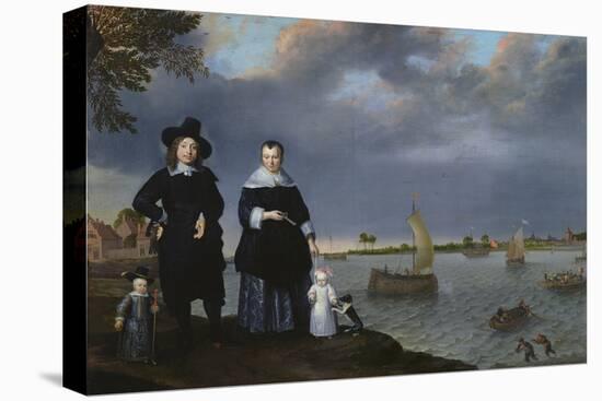 A Shipowner and His Family, 1650 (Oil on Canvas)-Abraham Willaerts-Stretched Canvas