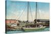A Shipping Schooner Scene - Petaluma, CA-Lantern Press-Stretched Canvas