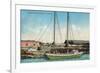 A Shipping Schooner Scene - Petaluma, CA-Lantern Press-Framed Art Print