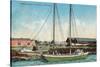 A Shipping Schooner Scene - Petaluma, CA-Lantern Press-Stretched Canvas