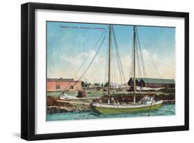 A Shipping Schooner Scene - Petaluma, CA-Lantern Press-Framed Art Print