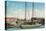 A Shipping Schooner Scene - Petaluma, CA-Lantern Press-Stretched Canvas