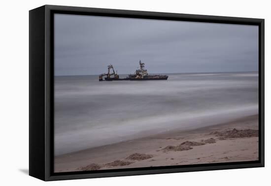 A Shipwreck Near Cape Cross, Namibia-Alex Saberi-Framed Stretched Canvas