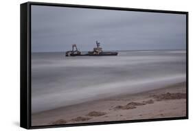 A Shipwreck Near Cape Cross, Namibia-Alex Saberi-Framed Stretched Canvas