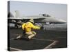 A Shooter Launches an F/A-18E Super Hornet from USS Dwight D Eisenhower-Stocktrek Images-Stretched Canvas