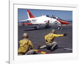 A Shooter Signlas the Launch of a T-45A Goshawk Trainer Aircraft-Stocktrek Images-Framed Photographic Print