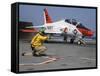 A Shooter Signlas the Launch of a T-45A Goshawk Trainer Aircraft-Stocktrek Images-Framed Stretched Canvas