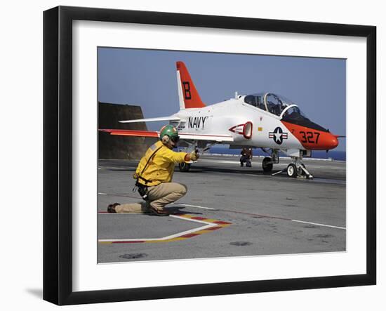 A Shooter Signlas the Launch of a T-45A Goshawk Trainer Aircraft-Stocktrek Images-Framed Photographic Print