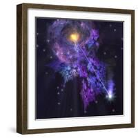 A Shooting Star Radiates Out from a Black Hole in the Center of a Galaxy-Stocktrek Images-Framed Photographic Print