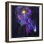 A Shooting Star Radiates Out from a Black Hole in the Center of a Galaxy-Stocktrek Images-Framed Photographic Print