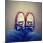 A Shot of Yellow and White Boat or Deck Shoes-graphicphoto-Mounted Photographic Print