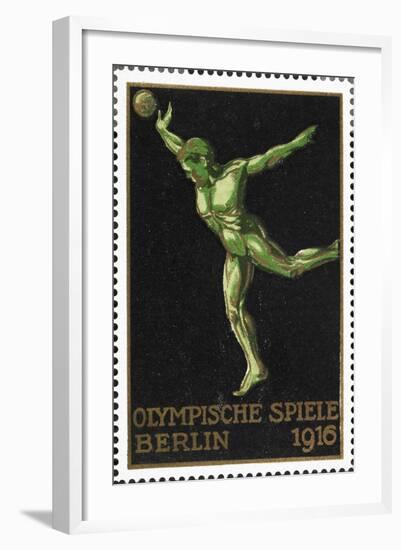 A Shot Putter. Germany 1916 Berlin Olympic Games Poster Stamp, Unused-null-Framed Giclee Print