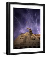 A Show of Lightning Ripples Across the North Texas Sky Above the Bass Performance Hall-null-Framed Photographic Print