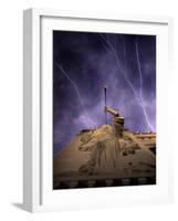 A Show of Lightning Ripples Across the North Texas Sky Above the Bass Performance Hall-null-Framed Photographic Print